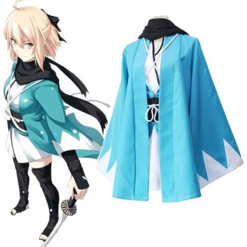 FGO Fate Stay Night Fate Grand Order Cosplay Sakura Saber Okita Souji Kimono & Inner Clothing Uniforms Halloween Party Wear