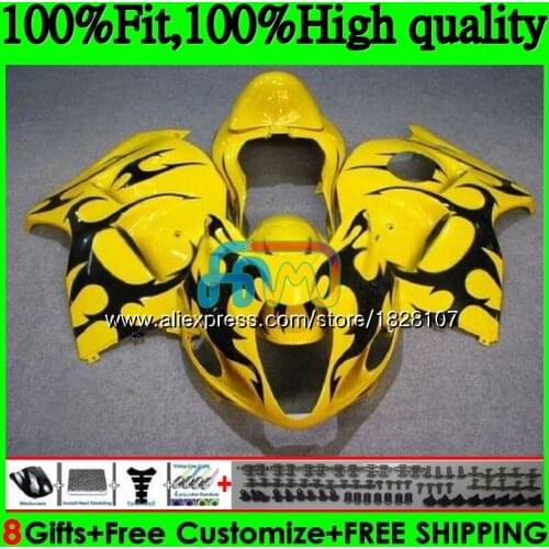 Injection For SUZUKI Hayabusa GSXR1300 08 09 10 11 12 56BS.AA GSX-R1300 GSXR 1300 2008 2009 2010 2011 2012 Fairing Yellow flames
