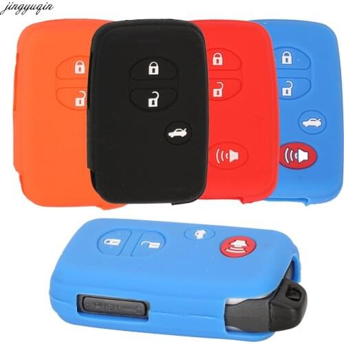 Jingyuqin Smart Remote Car Key Case Silicone Cover For Toyota Camry Land Cruiser Prado 150 2010 4Runner Venza Prius Crown Holder