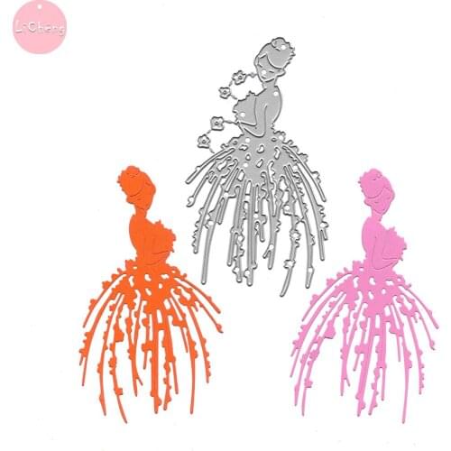 Beauty Girl Slimline Metal Cutting Dies Scrapbooking Embossing Folders for Card Making Craft Stencils DIY Clear Stamps Dies