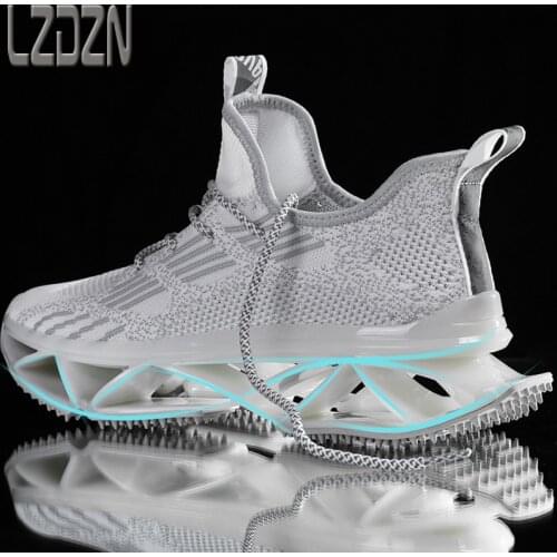 Small White Net Shoes Trendy Mens Shoes Summer Breathable Sports Running Increased Full Palm Cushion Jogging Shoes Sneakers Boy