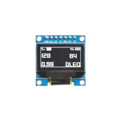 IPS 0.96 inch 7PIN Yellow White OLED Screen with Adapter Board SSD1306 Drive IC 128*64 SPI Interface