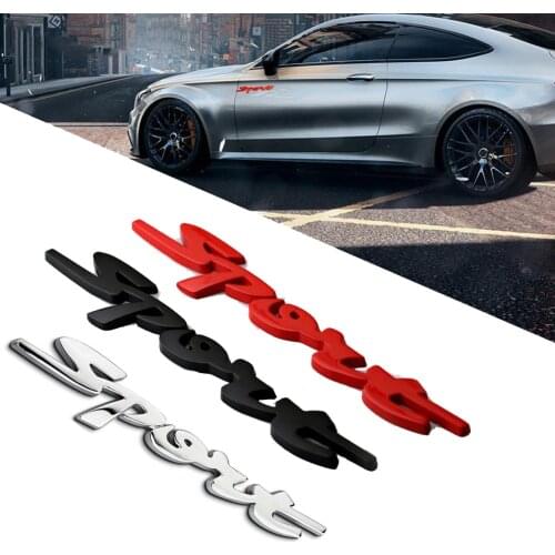 3D Metal SPORT Premium Car Side Fender Rear Trunk Emblem Badge Decals for All Cars Zinc Alloy Emblems Decoration Car Stickers