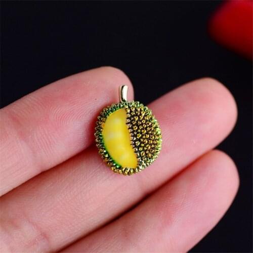 2021 New Mini Enamel Fruit Collar Pins for Girl Boy Kids Summer T-Shirt Durian Lapel Pin Jewelry Accessories Corsage
