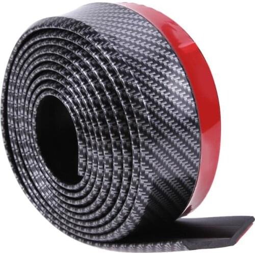 2.5M Car Bumper Lip Stickers Carbon Fiber Car Front Bumper Lip Rubber Car Bumper Protectors Exterior Mouldings Bumper Lip Strip