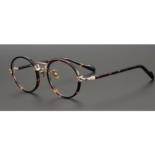 Vintage Acetate Glasses Frame Men Round Luxury Brand Prescription Optical Myopia Eyeglasses Frame Male Women Japan Retro Eyewear