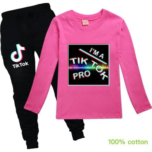 TIK TOK Spring Autumn Boy Clothes Girl Boys Clothes Childrens Clothing Printing Childrens Clothing Set Kids Clothes