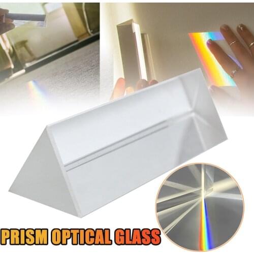 Optical Glass Triangular Prism for Physics Teaching Spectrum Refracted Light Angle Reflecting Prism Spectrum Rainbow Prisms