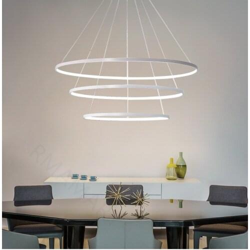 Pendant lights for living room dining room LED Circle Rings acrylic aluminum body ceiling Lamp Hanging pendant lamps 110V-220V