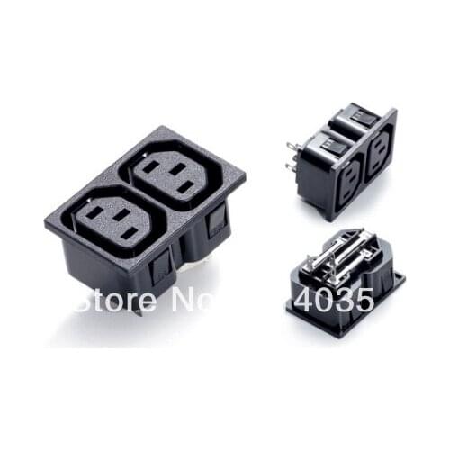 20 pcs/lot AC power 2 position IEC320 C13 Industrial socket plug IEC 320 C13 Power Socket two couple C13 Electrical Socket