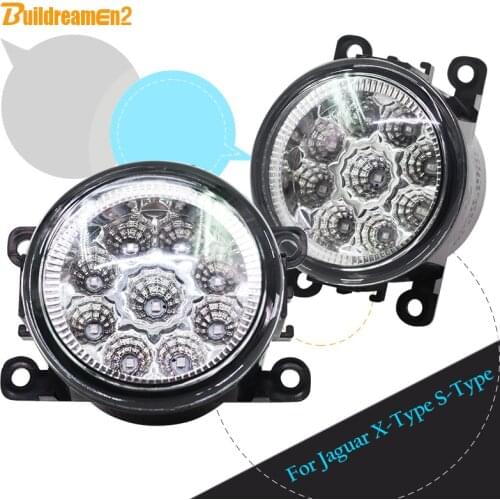 Buildreamen2 For Jaguar X-Type S-Type H11 H8 Car Fog Light Daytime Running Light DRL LED Light 12V DC Yellow Blue White 1 Pair