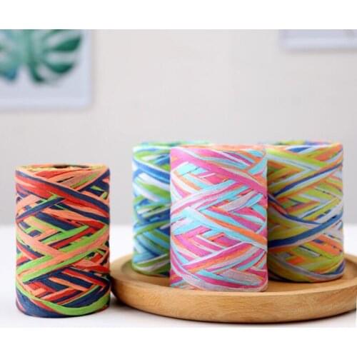 Mixed Color Rope Arts Craft Lafite Grass Paper Rope Handmade Accessories For DIY Gift Box Wrapping Decorative Material