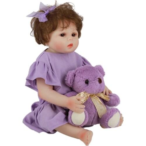 Hoomai Realistic Newborn Baby 18 '' Silicone Doll cloth Body Lifelike Bebe Reborn Dolls For Children Birthday Gift Shower Toy