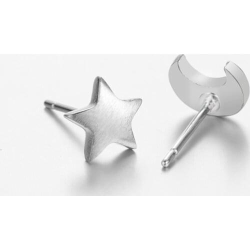 Sasusp Asymmetrical Fashion Earrings For Women Moon Star Earring Ear Studs For Kids Birthday Christmas Gift