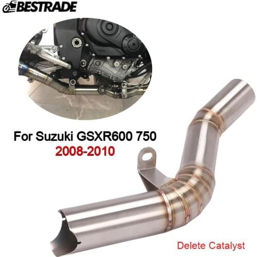 Replace Catalyst Pipe For Suzuki GSXR 600 750 2008-2010 Motorcycle Exhaust Middle Link Connect Tips Stainless Steel Slip On