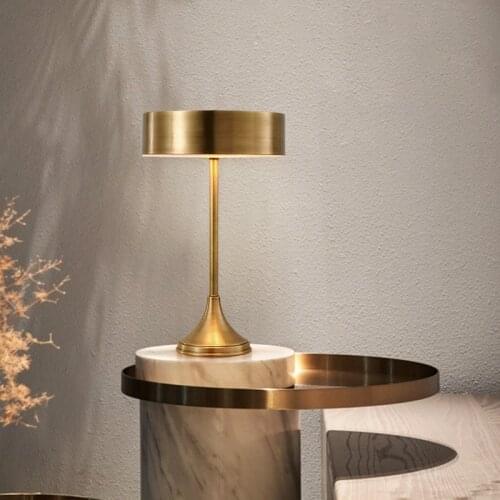 Modern minimalist bedside table lamp creative warm household copper living room bedroom Nordic lamp