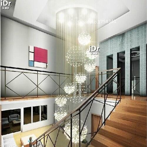Modern 11PCS lustre crystal ball chandelier large de cristal lights D70xH300cm Upscale atmosphere Hotel Lighting
