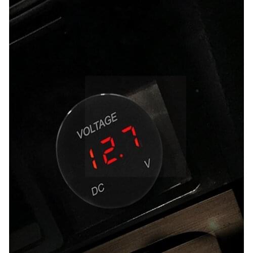 1Pcs LED DC Voltmeter 12V 24V Voltage Meter Car Marine Voltmeter Digital Light Indicator Gauge Motorcycle Battery LED 5Colo C8Y5