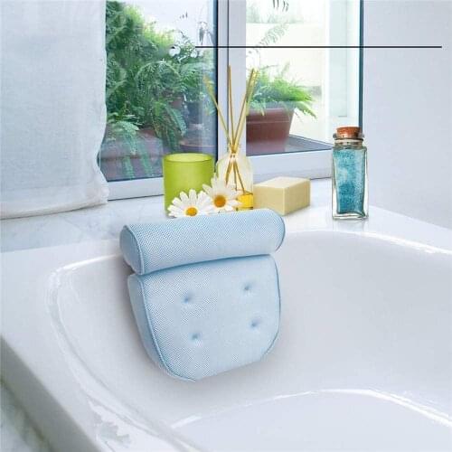 Bath Tub Spa Pillow Cushion Neck Back Pillow Quick Drying Bath Pillow with Suckers Tub Neck Back Support Foam Comfort Bathtub