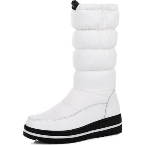 Women waterproof feather cloth and leather boots fashion comfortable warm slippery wear-resisting soles large SIZE# & 39.44: S