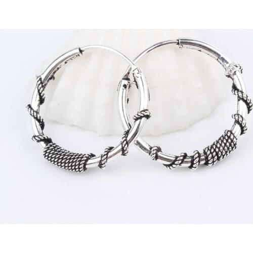 1pair 18mm Bohemian Vintage Simple Women Earring Small Circle Round Earrings Endless Personality Earrings Party Jewelry Gift