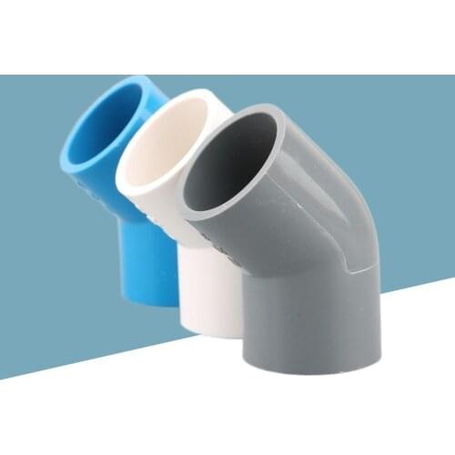 1pc 20~50mm 45 Degree PVC Elbow Connector Garden Irrigation Water Pipe Adapter Aquarium Tube Accessories