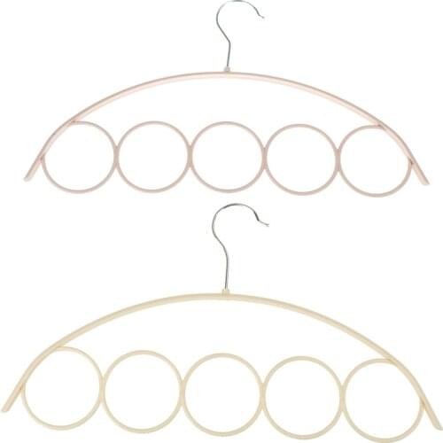 1Pc 5Hole Ring Rope Slots Holder Hook Scarf Wraps Shawl Storage Hanger Ring Ties Hanger/Belt Rack/Scarves Organizer Holder Hook