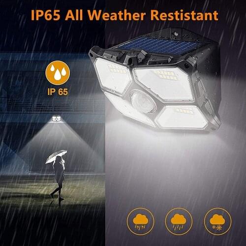 2pcs 44 LED Solar Light Outdoor Solar Lamp with Motion Sensor Solar Powered Sunlight Spotlights for Garden Decor