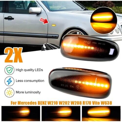 2 pieces For Mercedes-BENZ E-Class W210 C-Class W202 W208 Led Dynamic Side Marker Turn Signal Light Sequential Blinker Light