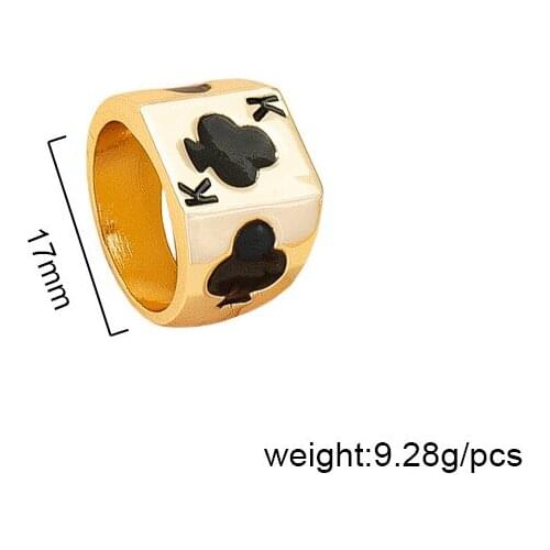 2021 Ins Trendy Gold Poker Club Minimalist Hip-hop Rock Knuckle Finger Rings Punk Korean Fashion Women Party Jewelry