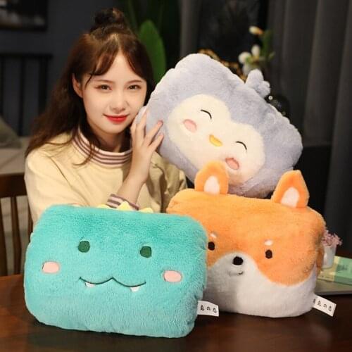 30cm Cartoon Plush Dog Hand Warmer Toys Stuffed Dinosaur Bear Rabbit Penguin Pig Pillow Toys for Girls Children Birthday Gift
