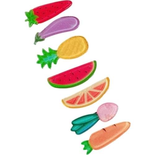 Pineapple Fruit Cute Cartoon Hairpin Hair Clips Eggplant Vegetable Ponytail Ornament Holder Accessroies Lovely Headband Hai V1P8