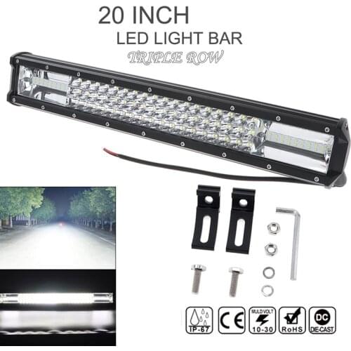 7D 20 Inch work Light 540W Car LED Working Light Bar Triple Row Spot Flood Combo Driving Lamp for Truck SUV 4X4 4WD ATV Offroad