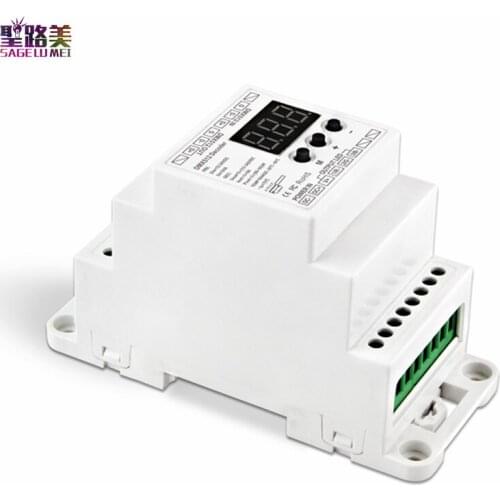 BC-833-DIN DC12V -24V 3CH Channels PWM Constant Voltage LED DMX512 Decoder 288W 576W 8A/CH For led strip light tape ribbon