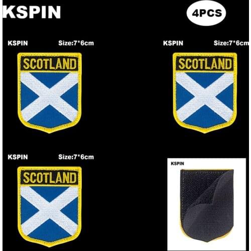 National Flag Patch Hook Loop SCOTLAND BLUE Badges Armband 3D Stick on Jacket Backpack Stickers