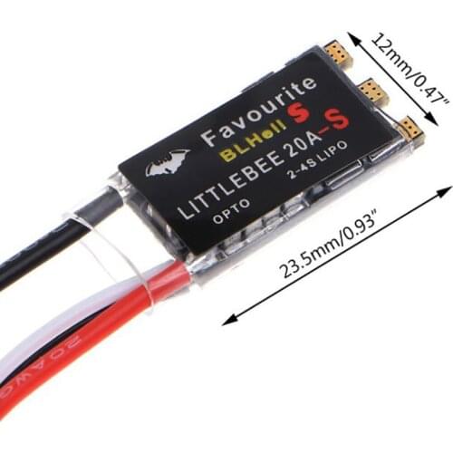 Fast And Super Light Weight 1 Pcs Fvt Mini 20A 2-4S Violent Esc Electric Speed Control For Little Bee Speed Controllers D25