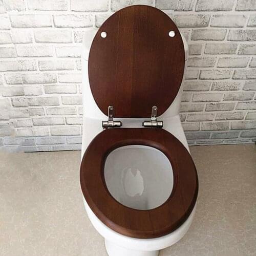 Universal Slow-Close toilet seats,Solid wood O shaped type toilet seats cover,Ordinary buffer toilet seats lid
