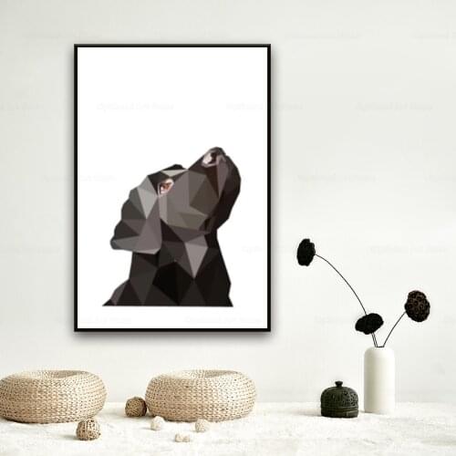 Black Labrador Canvas Painting Poster Modern Family Room Living Room Decoration