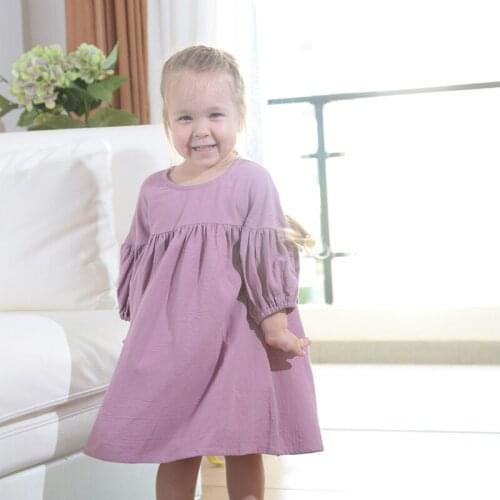 Winter Fall Solid Baby Girls Dress Long Sleeve Cotton Clothes Children Kids Costumes Rompers Vestidos Bebe Mesh 2 3 4 5 6 Year