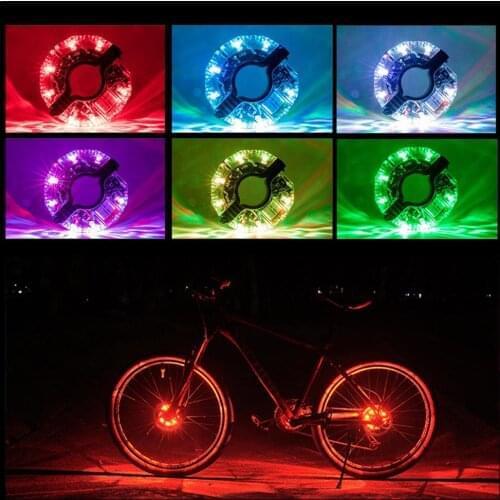 USB Rechargeable Bike Wheel Hub Lights Waterproof Colorful LED Cycling Light Walker Bicycle LED Spoke Lights Safety Warning Lamp