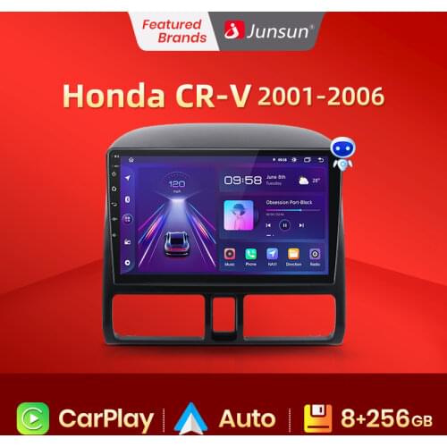 Junsun V1 Android 10.0 DSP CarPlay Car Radio Multimedia Video Player Auto Stereo GPS For Honda CRV 2 2001 - 2006 2 din dvd