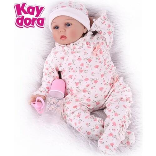 Kaydora Reborn Baby 22 Inch Doll Likfelike Soft Touch Cloth Body Stuffed Realistic Baby Birthday Gifts Dolls for Kids