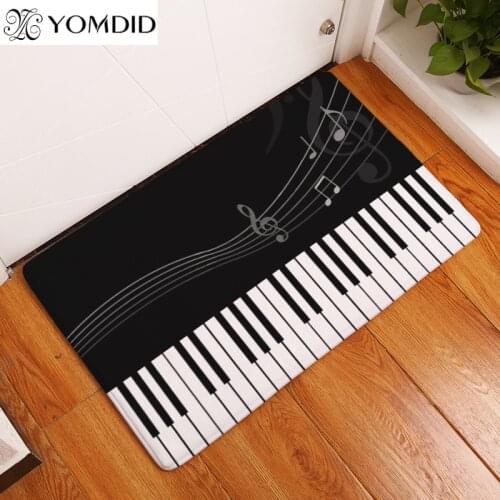 Music Rhyme Notes Printed Floor Carpet For Living Room Bathroom Kitchen Entrance Non-slip Doormat 40X60cm Paillasson Felpudo