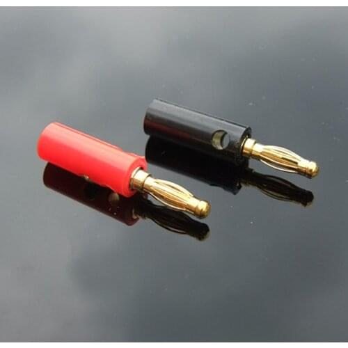 Red/ Black 4MM Banana Plug Gilded Lantern Plug Speaker Terminal with a Set Screw No Welding DIY Model Connector Accessories KG17