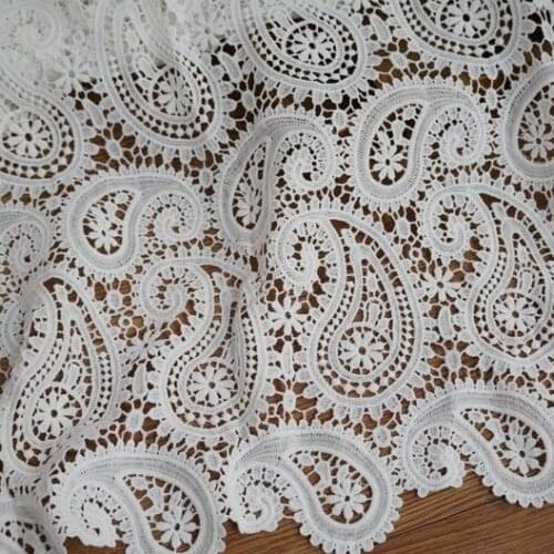 1 Yard Ecru Guipure Lace Fabric Paisley Fabric for Bridal Dress Evening Gowns Costume design