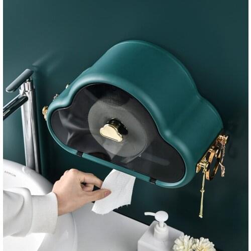 Multifunction Tissue Box Creativity Cloud Shape Bathroom Roll Paper Holder Wall-Mounted Toilets Towel Organizer Storage Shelf