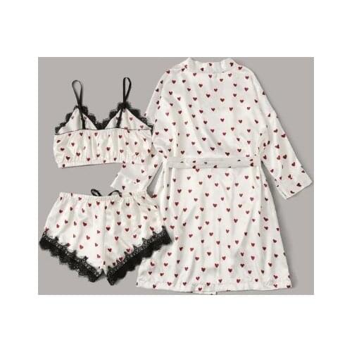 2021 New Printed Sexy Lingerie European and American Home Underwear Two-piece Set Lounge Wear