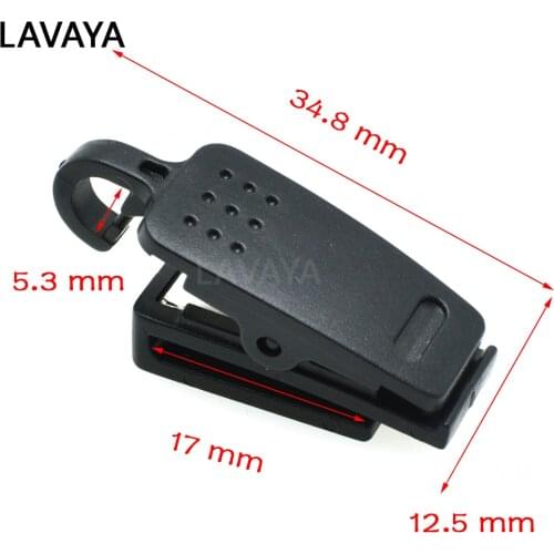 2pcs Plastic ID Card Name Tag Holder Badge Clip Black For Cord Strap