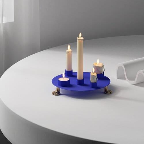 Dining Table Candle Holder Nordic Light Luxury Romantic Creative Candle Holder Simple Modern Tray Portavelas Home Decor