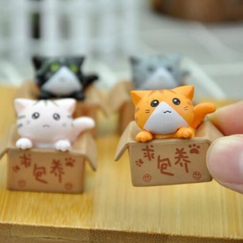 1PC Cute Mini Cat Ornament Garden Kitten Ornament Gift For Kids Children Room Decoration Toy Gift Miniature Figurines Home Decor